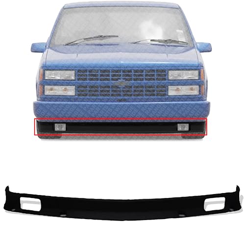 WIDE RANGE PARTS Front Bumper Lower Valance Textured | Direct Replacement for 1988-2000 Chevy GMC C/K Series Trucks | GM1092196 | Plastic Valance Panel with Fog Light Holes