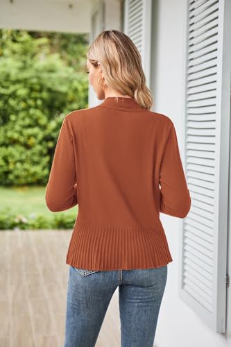 Grace Karin Cardigans For Women Loose Casual Long Sleeved Open Front Breathable Cardigans Copper Brown L thumb #3