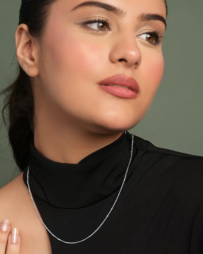 Image of Clara Anti-Tarnish 925 Sterling Silver Chain Necklace in 18 inches | Gift for Women and Girls| Minimal Daily Wear