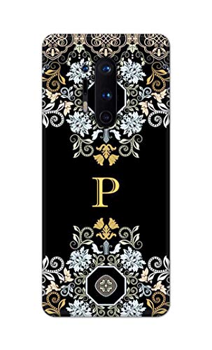 Image of Printed Hard Back Cover Case for OnePlus 8 Pro Back Cover (Alphabet P) -1803