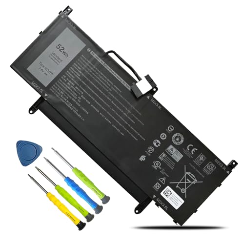 Image of N7HT0 Laptop Battery for Dell Latitude 9510 9520 /9520 2-in-1 | P94F P95F P95F001 P94F001 Series TVKGH V5K68 N2NLL 08NFC7 N2NLL N7HTO 0PKW00 7.6V 52Wh 6500mAh 4-Cells (12 pin)