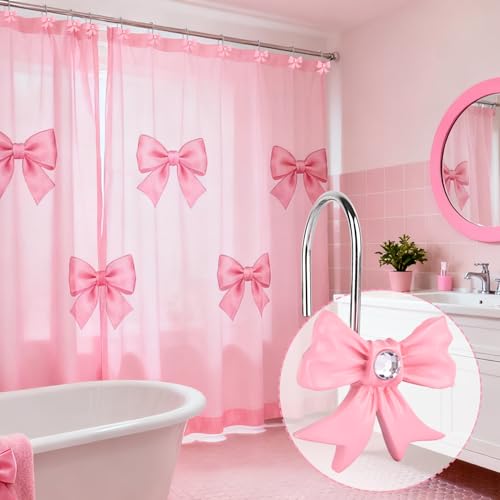 Save 12% on Pink Decorative Bow Knot Shower Curtain Hooks