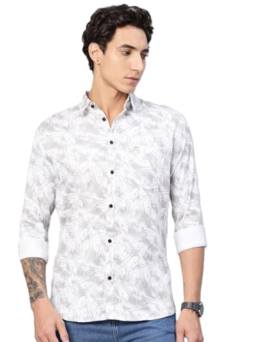 Image of Majestic Man Printed Pure Cotton Slim Fit Casual Shirt