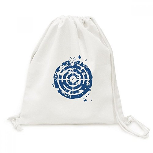 Sacs shopping voyage toile drawstring backpack DIYthinker bleu cible ronde