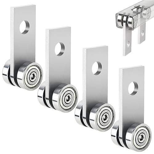 2 Wheels Trolley Assembly Rollers, 2 Bearings Strut Channel Trolley Hardware, Stable Strut Roller Trolley for 1-5/8' Wide and All 1-5/8' or Taller Strut Channel (Pack of 4)