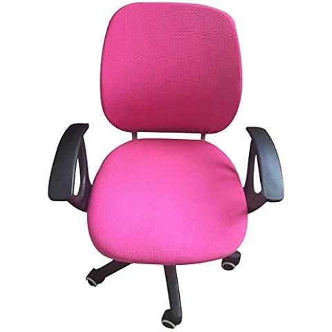 Universal Computer Office Desk Chair Covers ,Removable Resilient Chair Cover for Office Rotating Chair Swivel Chair Computer Chair Armrest Chair (Fuchsia) Cover