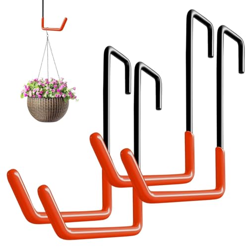 LNSYSNS Ganchos para Colgar Bicicletas, 4 Piezas Soporte para Bicicleta, Colgador Bicicle Forma S, con Revestimiento Inmersión, para Colgar Bicicletas, Macetas, Herramientas Jardinería y Escaleras