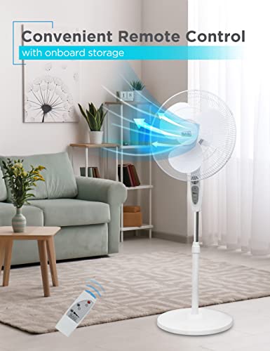 Image of BLACK+DECKER BFSR18W 18 IN. STAND FAN WITH REMOTE CONTROL, WHITE