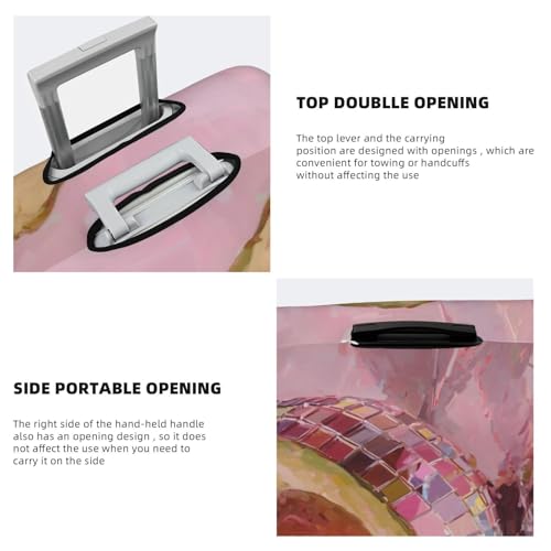 Half Of Avocado Disco Ball Elastic Travel Luggage Covers Dustproof Scratch-Resistant Suitcase Protector Fit 22-24 Inch3