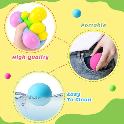 Image of Stress Balls 4 Pack for Adults and Kids, Color Changing Squeeze Toys