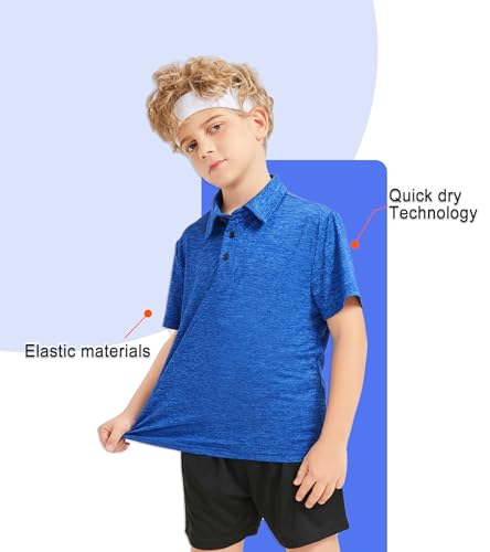 5 Pack Boys&Girls Athletic Polo Quick Dry Short Sleeve Youth Performance Activewear Golf Shirt for Kids2