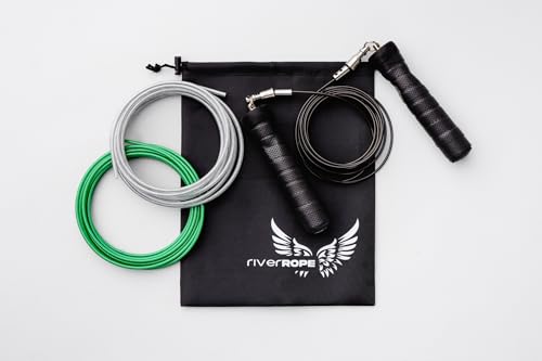 Weighted Jump Rope Set for Fitness &ndash; Adjustable 3-Level Training System, Tangle-Free Speed Rope...