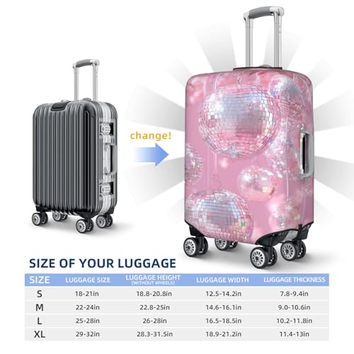 Pink Disco Balls Aesthetic Elastic Travel Luggage Covers Dustproof Scratch-Resistant Suitcase Protector Fit 22-24 Inch4
