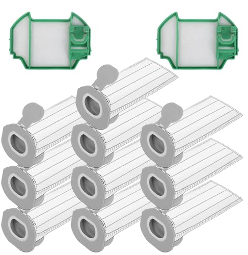 10 Stück Staubsaugerbeutel und 2 Filter für Vorwerk Kobold VK7 FP7 Premium Filtertüten Staubsauger Akku Beutel