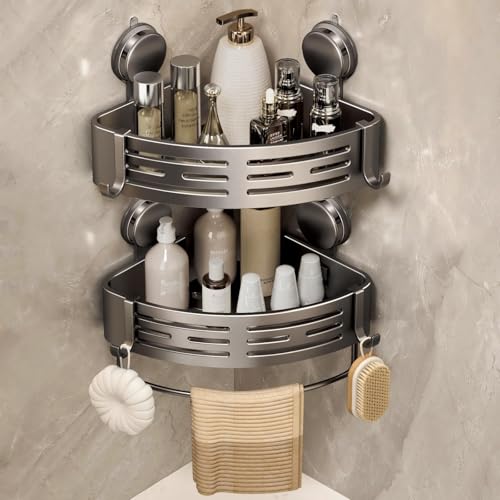 Lista de Dib los 5 mejores. 50 Esquinero para Baño Regadera Ventosa Repisas Sin Taladro Organizador de Regadera Metal de Aluminio Porta Shampoo Antióxido Estante Organizador Baño Gris Mueble para Regadera...