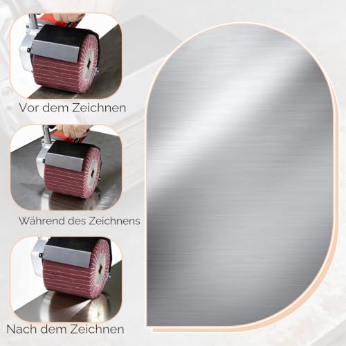 EXLECO Schleifwalze für φ19mm Bürstenschleifer, 320 Körnung Satinier Schleifbürste mit Schleifpapier, 120x100mm Satinierwalze, Satiniermaschine Schleifrolle Bürste, Satinierbürste für Holz, Metall