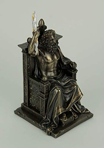 Estatua Zeus con Rayo Acabado Bronce 20.6 cm miniatura 2