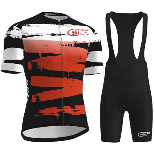 ropa ciclismo hombre,traje de triatlón de secado rápido, acolchado 9D, mono de una pieza de manga corta para entrenamiento de bicicleta,regalos para ciclistas (Color 04 B,L)