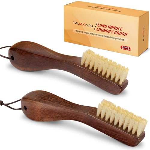 Laundry-Stain-Brush-2pcs-Soft-White-Boar-Bristles Laundry Stain Brush 2pcs, Soft White Boar Bristles - Image 1