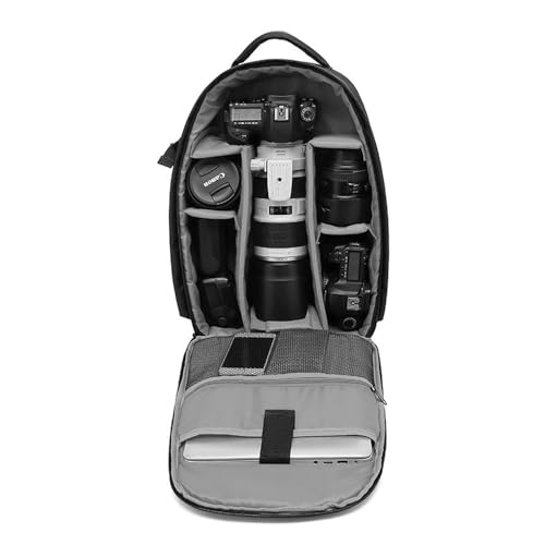Mochila para cámara SLR/DSLR impermeable grande gris miniatura 3