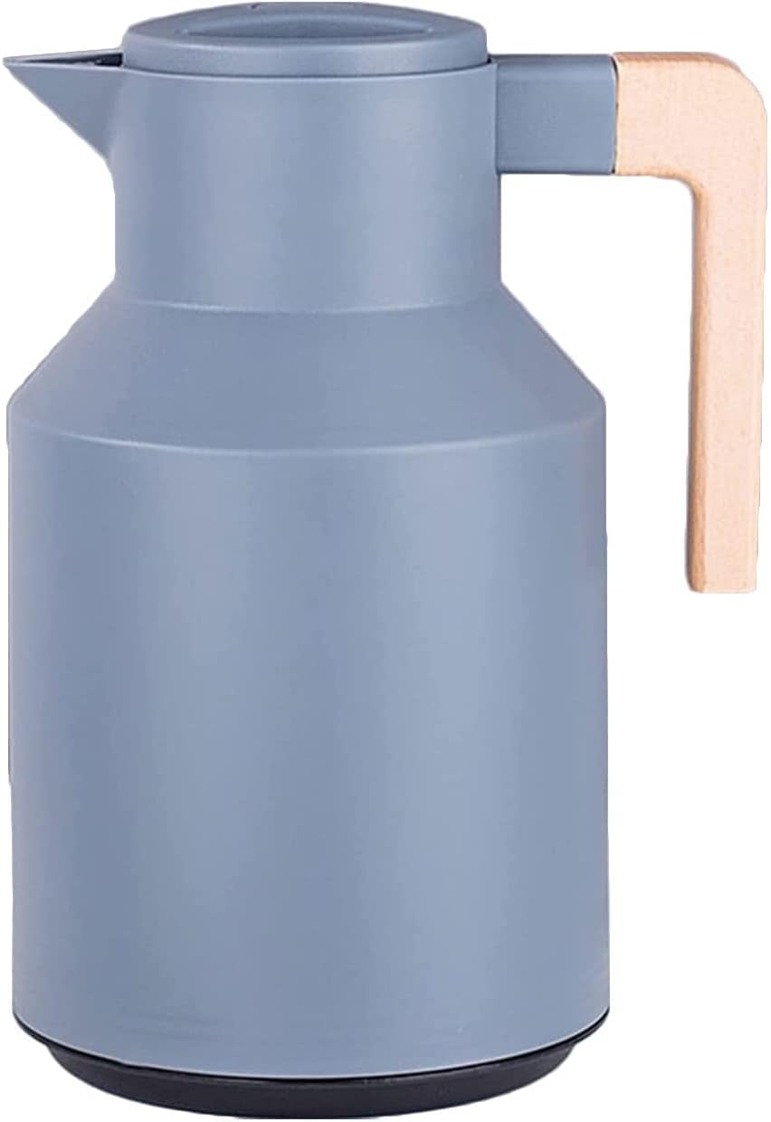 魔法瓶 保温卓上ポット コーヒーポット おしゃれ 北欧風 大容量 開閉簡単 木製ハンドル 二