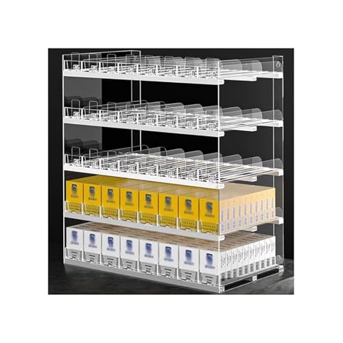 Support à cigarettes mural transparent en format rectangulaire pour vitrine