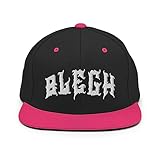 Blegh Hat Death Metal Logo Heavy Metal Birthday Snapback Hat Black/Neon Pink