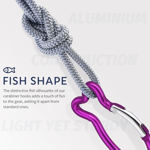 Mousquetons forme poisson fixation rapide extérieur en aluminium - 5