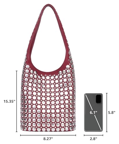 Bolso Tote de Cuero Vegano con Tachuelas para Mujer miniatura 3