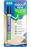 Grout Pen Black Tile Paint Marker: Waterproof Grout Paint, Tile Grout Colorant and Sealer Pen - Black, Narrow 5mm Tip (7mL)