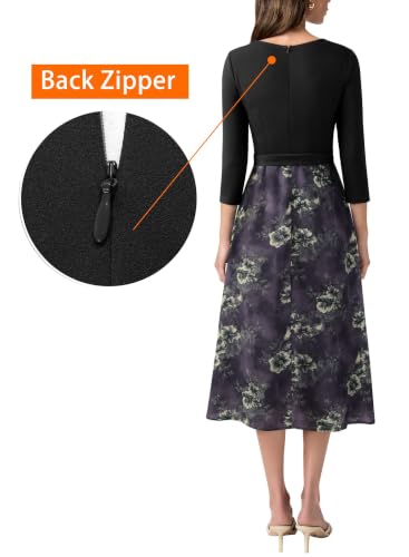 Image of VFSHOW Womens Work Business Casual Church Pockets Belted A-Line Midi Dress