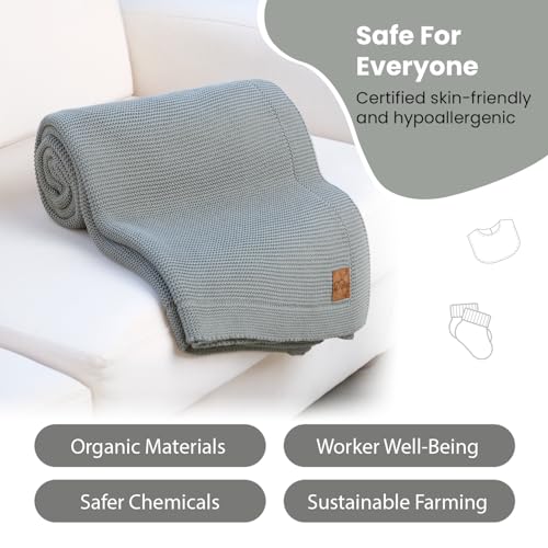 Dalisa 100% Bio-Baumwolldecke GOTS-Zertifiziert, gemütliche Tagesdecke, weicher Bettüberwurf, Atmungsaktiv, perfekt für Couch, Bett und Heimdekoration, Waschmachinengeeignet (Grün, 130x150 cm)