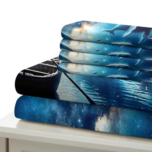 Housse de couette fermeture éclair cachée imprimée baleine fantaisie 3D - 6