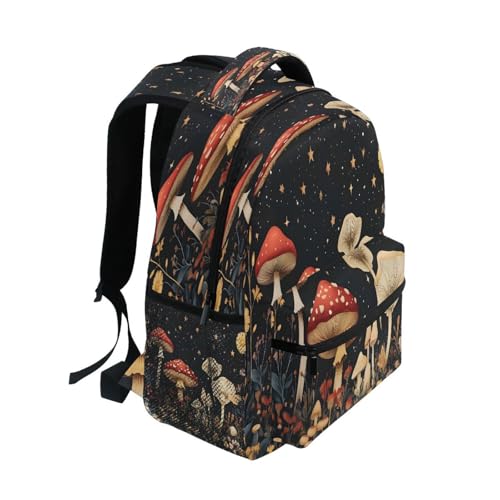 Mushroom Moon Night Flower Backpack for School Boys Girls Adults Kids Bookbag Laptop Bag 15L2