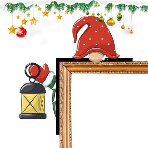 Adornos navideños para puertas, Adornos para marcos de puertas navideñas - Decoraciones de letreros de esquina para marco de puerta,Adornos divertidos de madera para fiestas navideñas, accesorios para