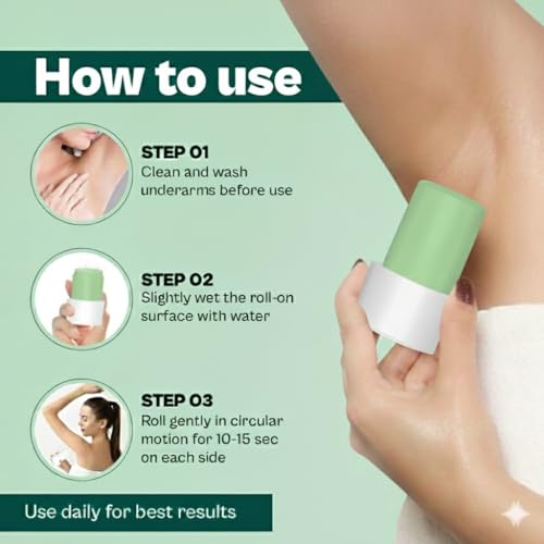 Image of Herbs 'n' Hopes Alum Underarm Roll On with Aloe Vera Deodorant for Men and Women | Fragrance Free and Non Sticky Natural Alum Stick | Cooling & Soothing Formula | 24-Hrs Odor Protection | 80 gm