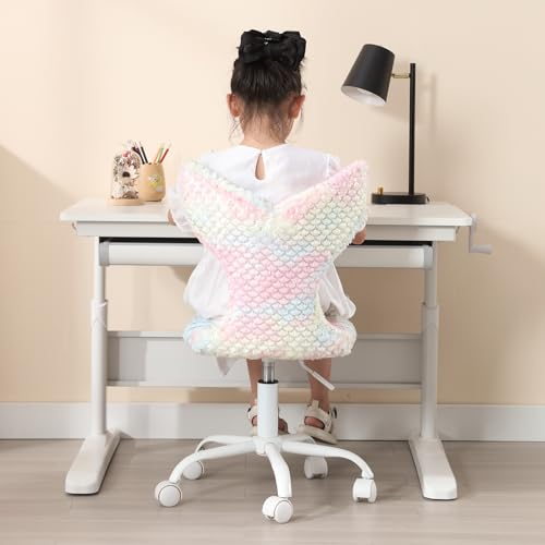 Guyou-Fuzzy-Cute-Kids-Desk-Chair-Mermaid-Back-Chair-Colorful-Adjustable-Study-Chair-Swivel-Rolling-Chair-for-Teen-Girls-BoysBedroomChildren-GiftLight-Colorful Guyou Fuzzy Cute Kids Desk Chair Mermaid Back Chair Colorful Adjustable Study Chair Swivel Rolling Chair for Teen Girls BoysBedroomChildren GiftLight Colorful