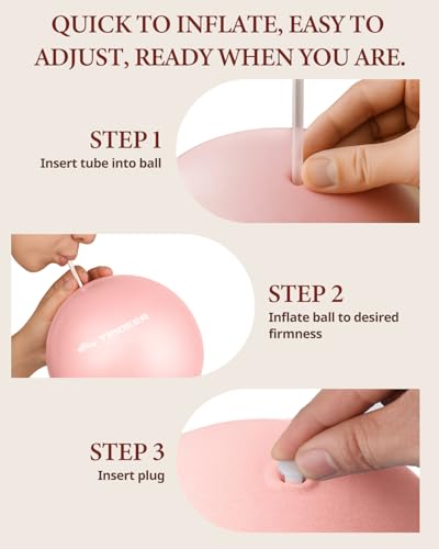 Image of Trideer 9-Inch Pilates Ball, Small Exercise Ball Pilates Equipments for Yoga, Physical Therapy, Pregnancy, Postpartum, Core Training, Balance, Stability and Stretching