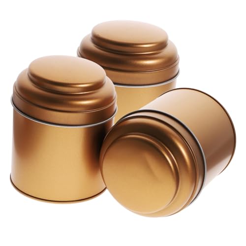 SOLUSTRE 3Pcs Portable Airtight Tea Canisters Tin Canisters for Loose Leaf Tea and Spices for Friends Weddings and Holidays Scratch