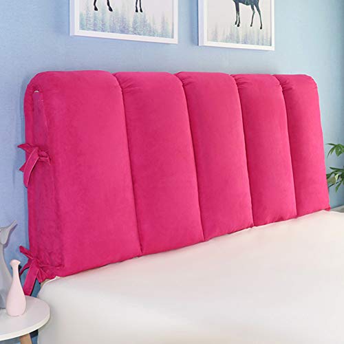 Genérico Cojín De Lectura De Color Sólido Funda De Cabecera De Cama Madera Dura Engrosada Respaldo Todo Incluido Funda Nórdica Protección contra El Polvo Cojín Anticolisión,Red-120x60cm
