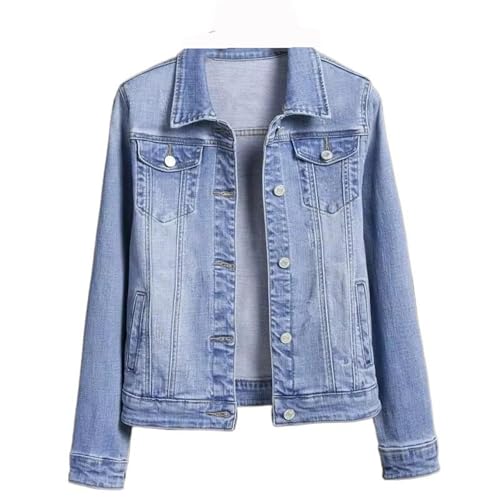 Veste en Jean Croisée pour Femmes avec Manches Longues Confortables et Robustes