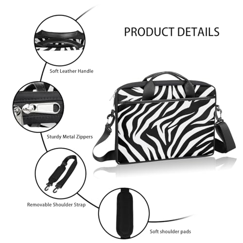 Funda para laptop de 15 pulgadas con estampado rayado Zebra miniatura 4