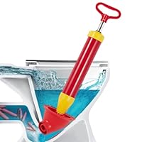 Rohrreinigungspumpe, Hochdruck Abflussreiniger Pumpe 2025 Neuer Rohrreiniger Druckluft Löst Schnell Abflussverstopfung, für Toiletten, Waschbecken, Bodenabläufe, Abflussrohre (Rot)