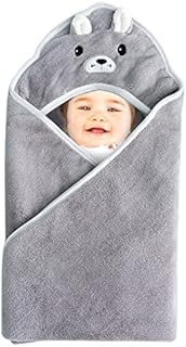 RoxNvm Hooded Baby Towel, Newborn Towels for Bath, Animal Design Baby Towel With Hood 80 * 80cm Ultra Soft Absorbent for Boy and Girl (Grey)