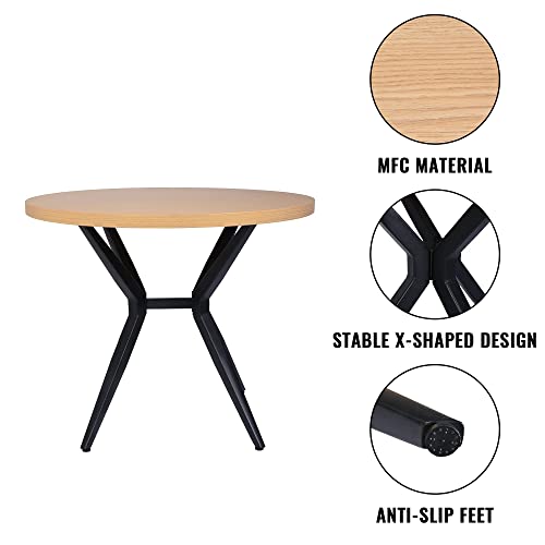 36" Round Dining Table, Modern Kitchen Table For 2-4 Persons, 1.5" Thickness Tabletop W/Solid Metal Legs, Coffee Table For Cafe/Bar Kitchen Dining Office, Easy-Assembly #TOP7
