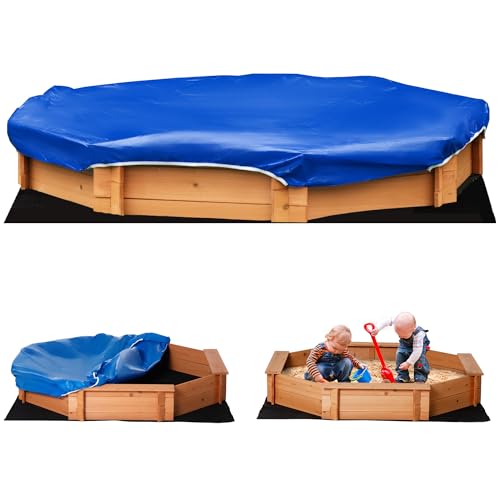 Outsunny Sabbiera per Bambini da Esterno in Legno Ottagonale con