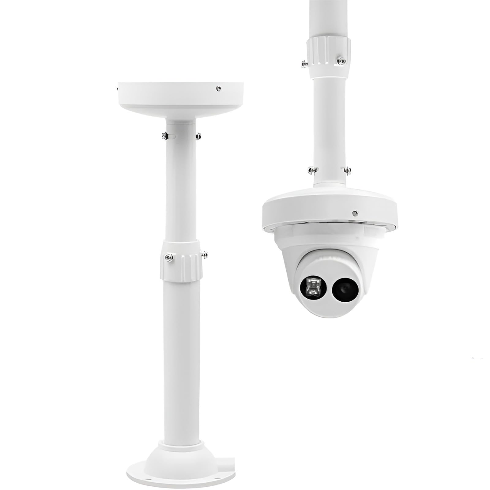 UQISOVI Security Camera Mount Bracket, Telescopic Adjustment Dome Camera Mount Universal Camera Ceiling Mounting Bracket for Hemispherical Camera /IP Camera, I Type (Length 7.8-15.7inch)