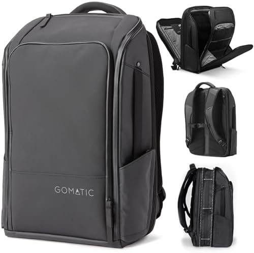 Gomatic Travel Pack 20-30 L | Daypack | Travel Backpack | Laptop Bag | Computer Backpack | Gym Bag | Carry-On Bag | Daypack Water-Repellent - Black