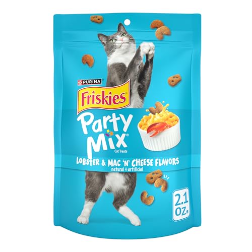 Purina Friskies Party Mix Tender Crunchy Lobster Mac N' Cheese Cat Treats - (10) 2.1 Oz. Pouches