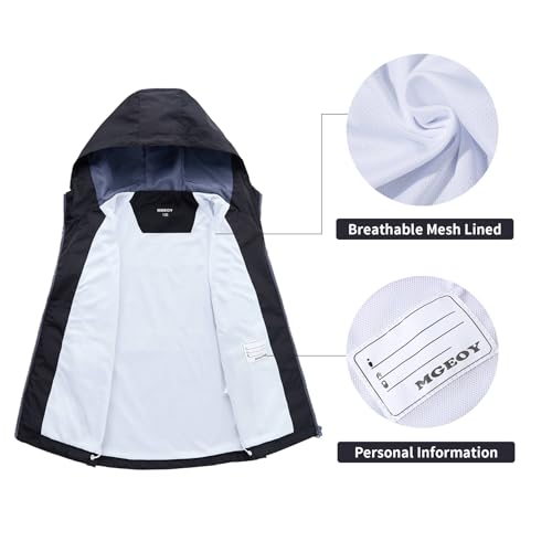 Image of MGEOY Kids Rain Jackets Waterproof with Hood Lightweight Rain Coats for Girls Boys